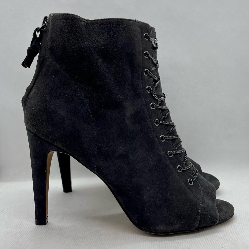 French Connection grey peep toe bootie 8